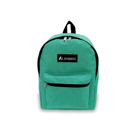 Everest 15" Basic Denim Backpack, Ocean Green All Ages, Unisex 1045DM-OCEAN GRN, Carrier and Shoulder Book Bag for School, Work, Sports, and Travel