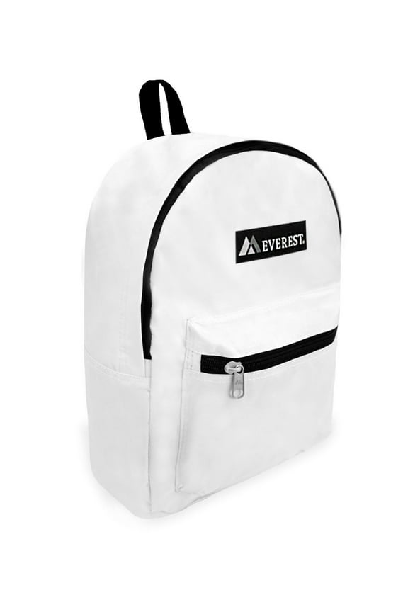15"White Basic Backpack, All Ages, Unisex - 1045K-WHT