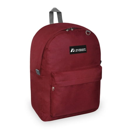 Everest 16.5" Classic Backpack, Burgundy All Ages, Unisex 2045CR-BURG, Carrier and Shoulder Book Bag for School, Work, Sports, and Travel