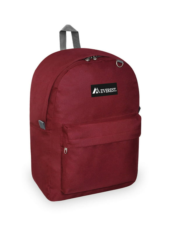 Everest 16.5" Classic Backpack, Burgundy All Ages, Unisex 2045CR-BURG, Carrier and Shoulder Book Bag for School, Work, Sports, and Travel