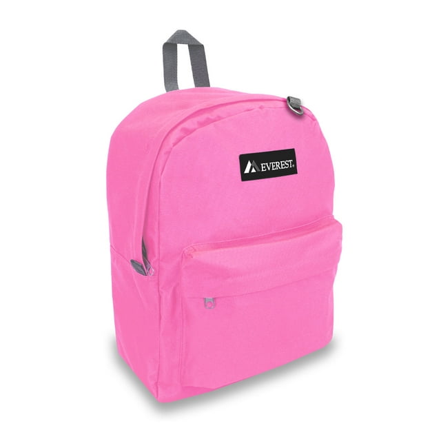 Everest 16.5" Classic Backpack, Candy Pink All Ages, Unisex 2045CR-CANDY PK, Carrier and Shoulder Book Bag for School, Work, Sports, and Travel