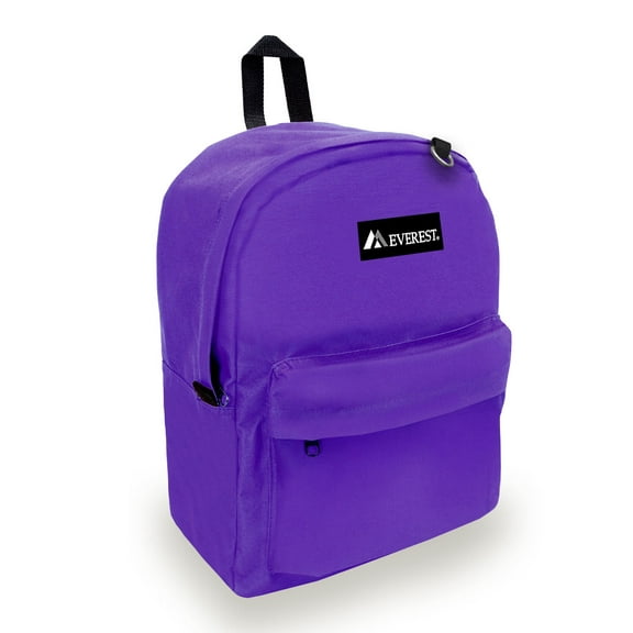 Everest 16.5" Classic Backpack, Dark Purple All Ages, Unisex 2045CR-DPL, Carrier and Shoulder Book Bag for School, Work, Sports, and Travel