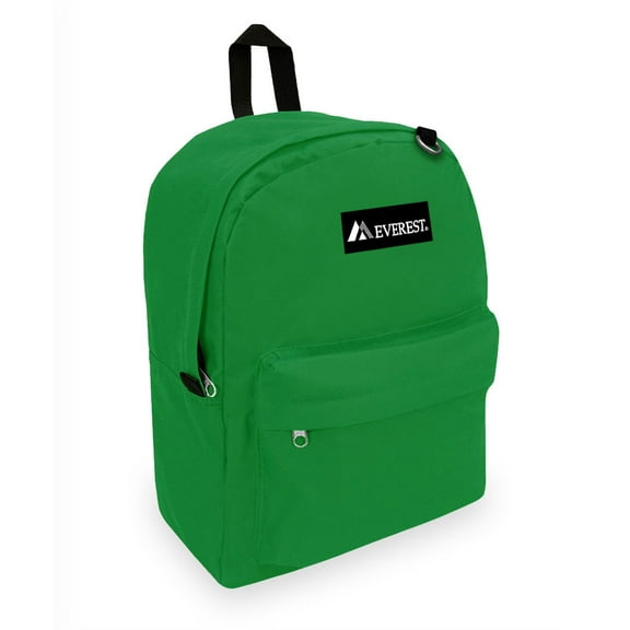 Everest 16.5" Classic Backpack, Emerald Green All Ages, Unisex 2045CR-EMGRN, Carrier and Shoulder Book Bag for School, Work, Sports, and Travel