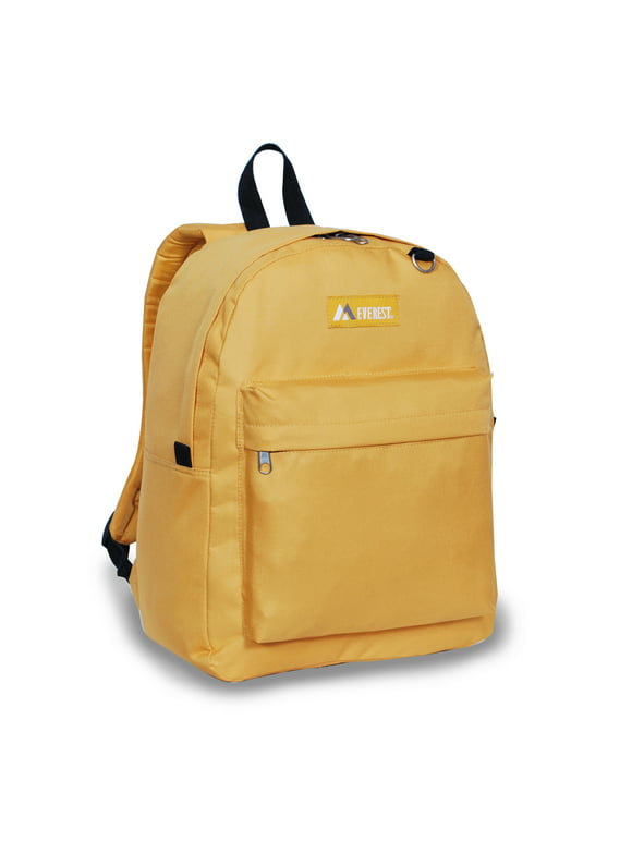 Everest 16.5" Classic Backpack, Yellow All Ages, Unisex 2045CR-YE, Carrier and Shoulder Book Bag for School, Work, Sports, and Travel