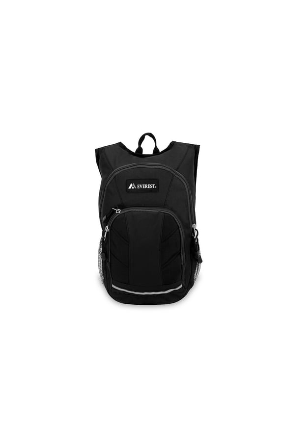 16" Mini Hiking Pack, Black All Ages, Unisex HK100-BK, Carrier and Shoulder Book Bag for School, Work, Sports, and Travel