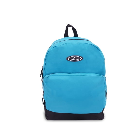 Everest 17" Classic Backpack with front organizer, Turquoise All Ages, Unisex 1045A-TURQ/BK, Carrier and Shoulder Book Bag for School, Work, Sports, and Travel