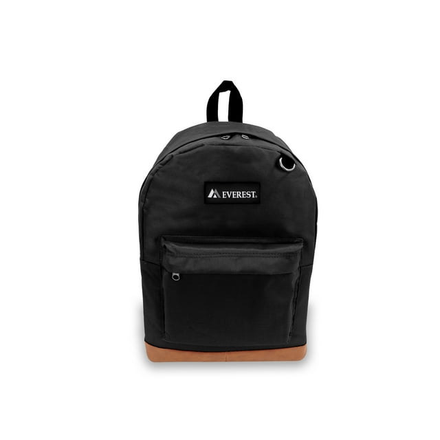 Everest 17" Suede Bottom Backpack, Black All Ages, Unisex 1045GL-BK, Carrier and Shoulder Book Bag for School, Work, Sports, and Travel