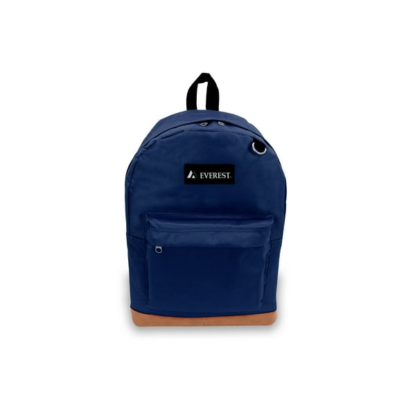 Everest 17" Suede Bottom Backpack, Navy All Ages, Unisex 1045GL-NY, Carrier and Shoulder Book Bag for School, Work, Sports, and Travel