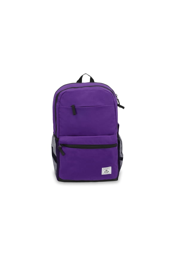 18" Modern Laptop Backpack, Dark Purple All Ages, Unisex BP400LT-DPL, Carrier and Shoulder Book Bag for School, Work, Sports, and Travel
