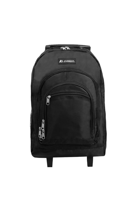 20.5" Wheeled Backpack, Black All Ages, Unisex 9045WH-BK, Carrier and Shoulder Book Bag for School, Work, Sports, and Travel