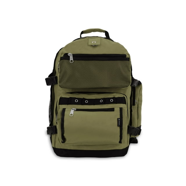 Everest 20" Oversized Deluxe Backpack, Olive All Ages, Unisex 3045R-OLI/BK, Carrier and Shoulder Book Bag for School, Work, Sports, and Travel