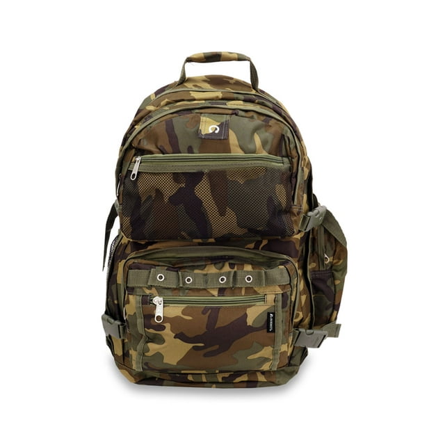 Everest 20" Oversized Woodland Camo Backpack, Camo All Ages, Unisex C3045R-CAMO, Carrier and Shoulder Book Bag for School, Work, Sports, and Travel