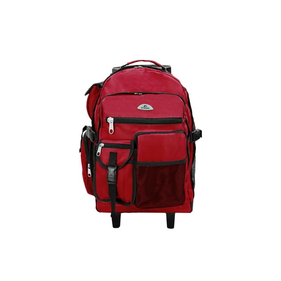 Everest 21" Deluxe Wheeled Backpack, Burgundy All Ages, Unisex 5045WH-BURG, Carrier and Shoulder Book Bag for School, Work, Sports, and Travel