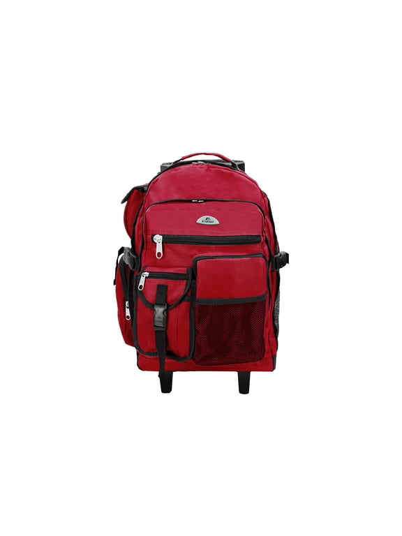 21" Deluxe Wheeled Backpack, Burgundy All Ages, Unisex 5045WH-BURG, Carrier and Shoulder Book Bag for School, Work, Sports, and Travel