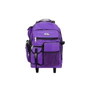 Everest 21" Deluxe Wheeled Backpack, Dark Purple All Ages, Unisex 5045WH-DPL, Carrier and Shoulder Book Bag for School, Work, Sports, and Travel