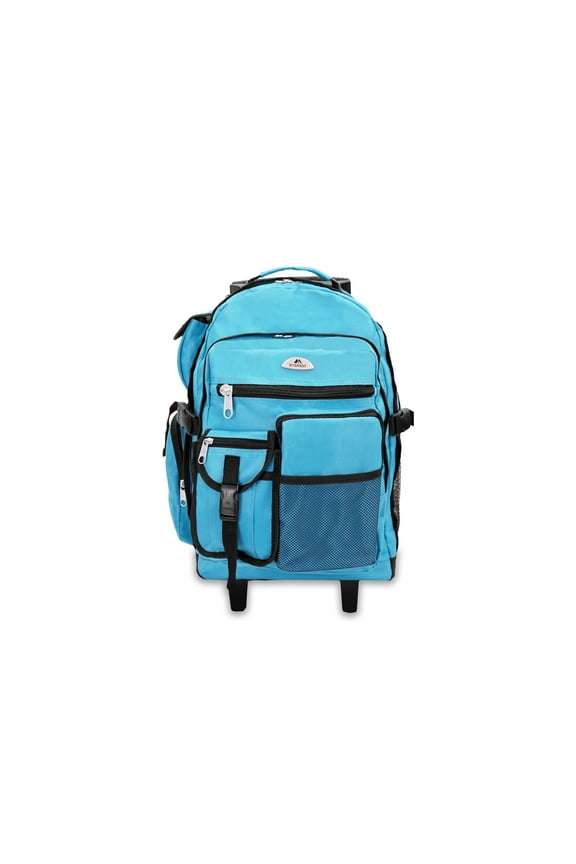 21" Deluxe Wheeled Backpack, Turquoise All Ages, Unisex 5045WH-TURQ, Carrier and Shoulder Book Bag for School, Work, Sports, and Travel