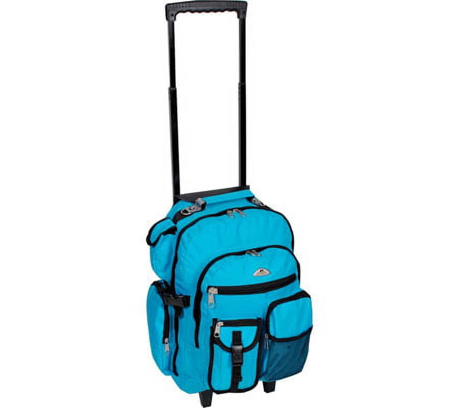Everest Unisex Deluxe Backpack On Wheels 13.5"x 18.5"x 7" Turquoise