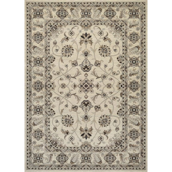 Everest 7'10"W x 11'2"L Power-Loomed Rosetta Area Rug in Ivory