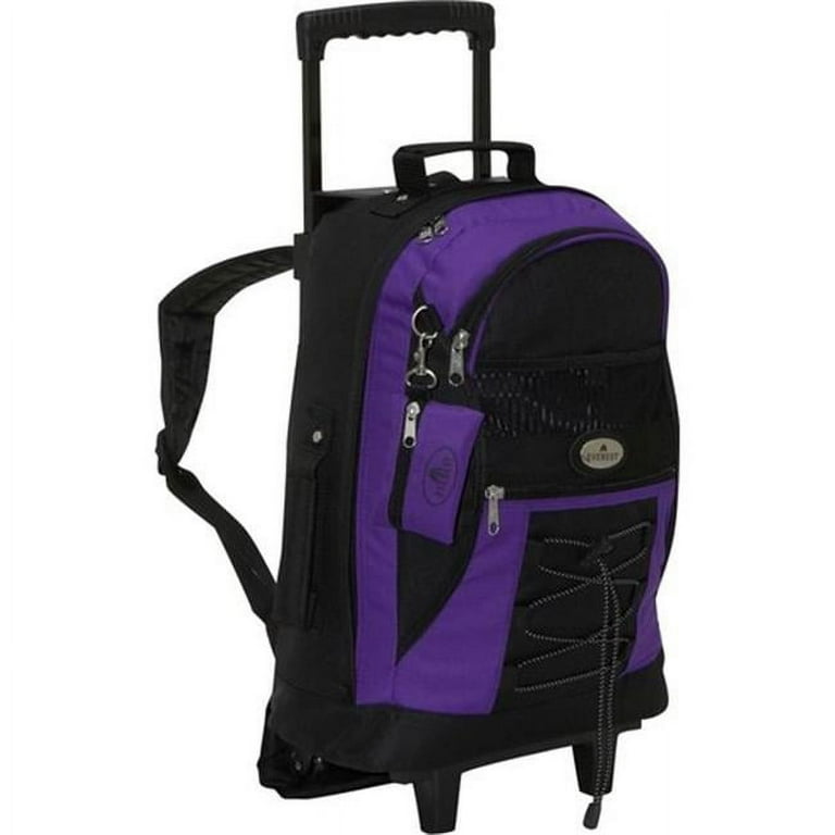 Everest 7045WH DPL BK Wheeled Backpack Dark Purple Black Walmart