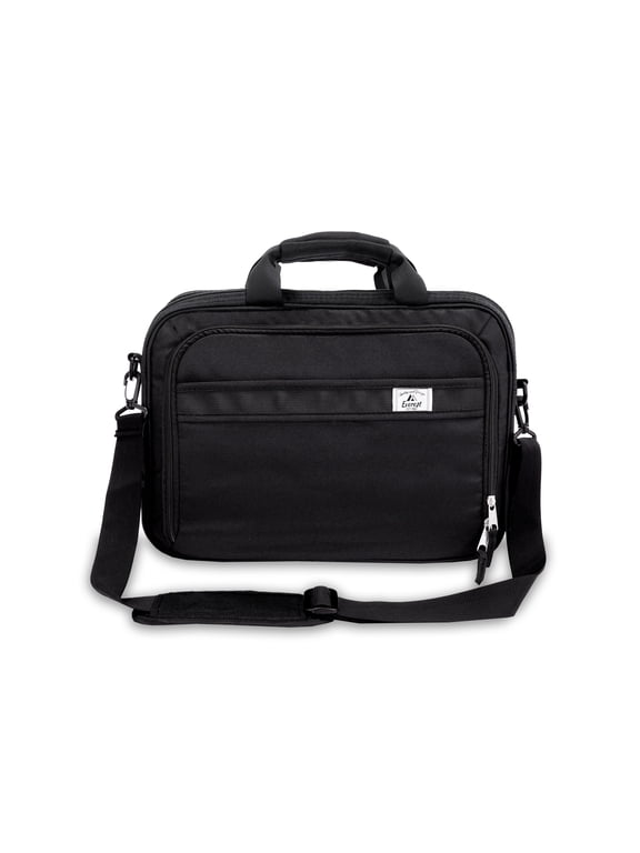 766PU-BK Unisex Slim Briefcase Polyester, Black
