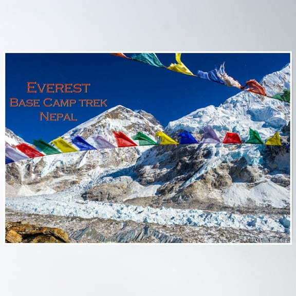 Everest And The Khumbu Glacier Poster Wall Art, Modern Wall Decor, 8x12 UNFRAMED
