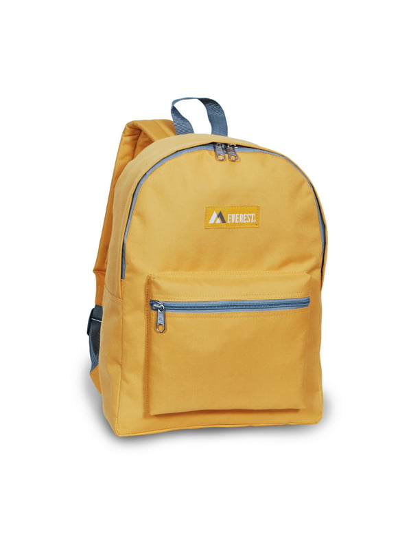 Everest Backpack Book Bag - Back to School Basic Style - Mid-Size Yellow
