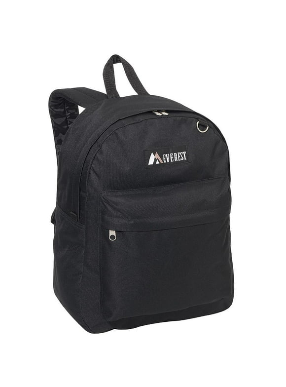 Everest Backpack Book Bag - Back to School Classic Style & Size - Black