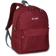 Everest Backpack Book Bag - Back to School Classic Style & Size - Burgundy
