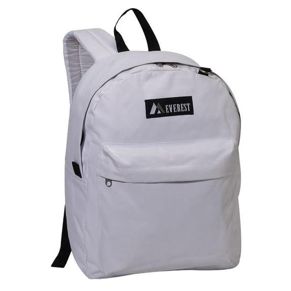 Everest Backpack Book Bag - Back to School Classic Style & Size - White