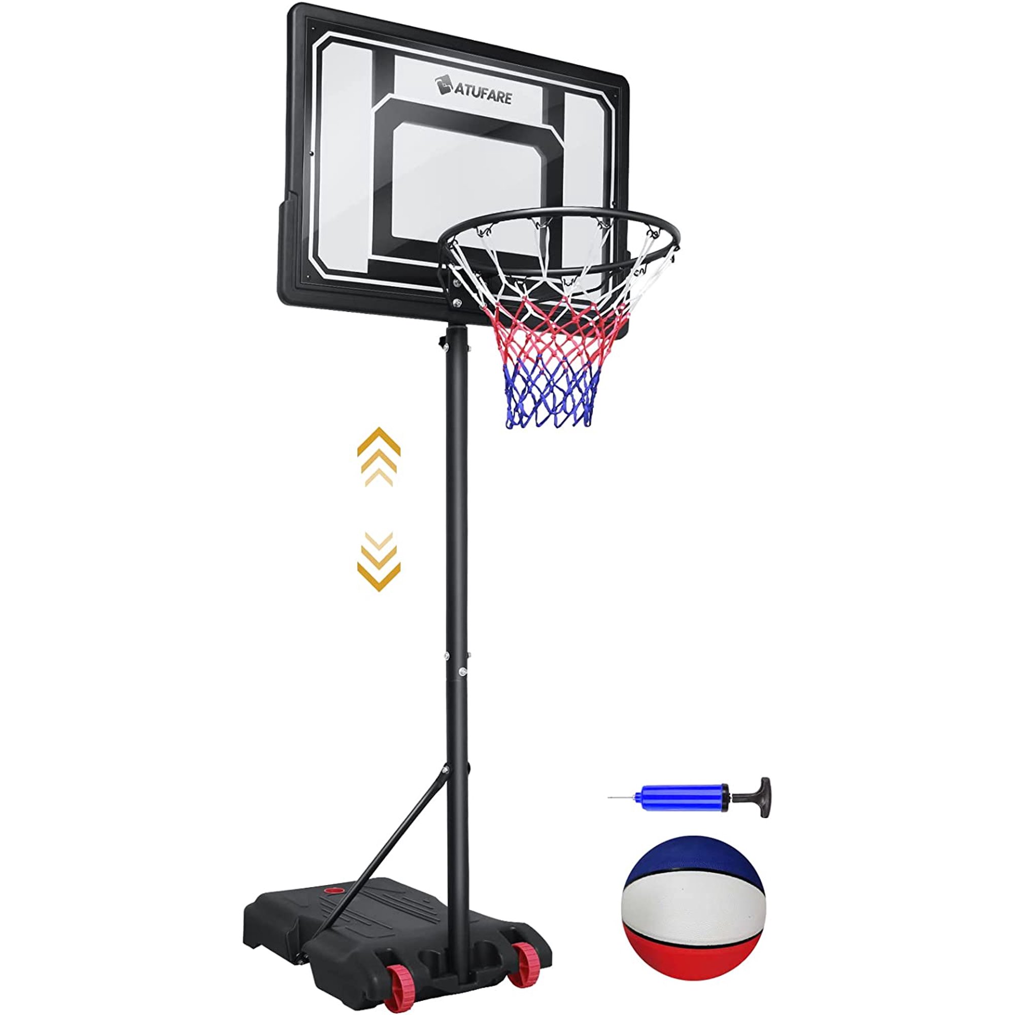 Everest Basketball Hoop Outdoor for Teens Kids, Portable Basketball Goal System Indoor, 5.5