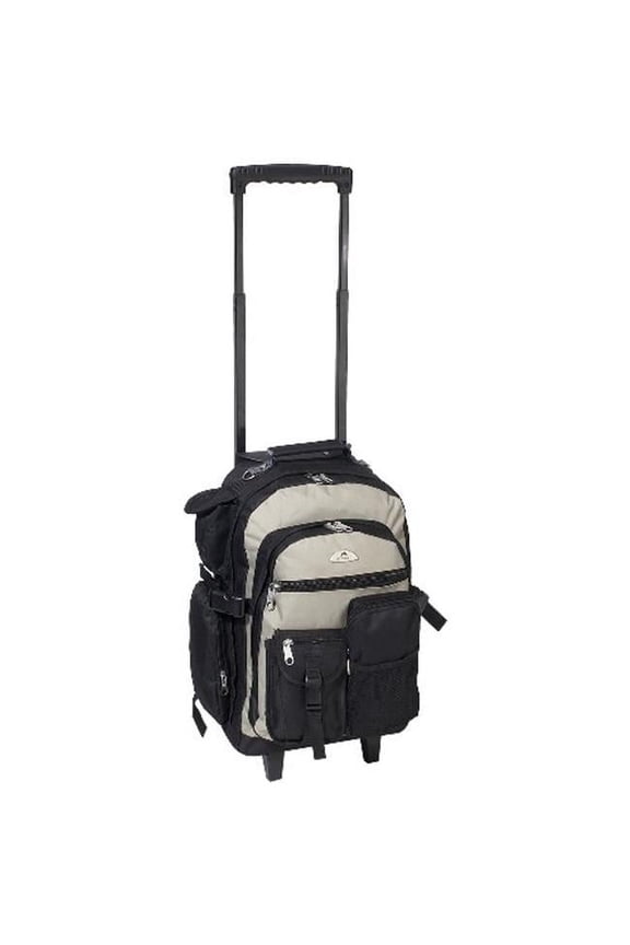Deluxe Wheeled Backpack 18.5"x 13.5"x 7" Gray Black