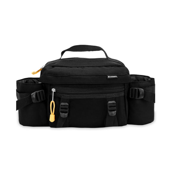 Everest Dual Bottle Insulated Unisex Waist Pack, Black