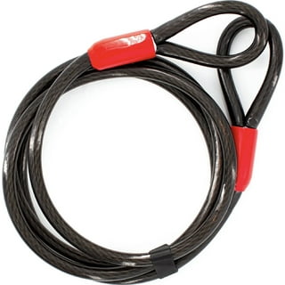 Hyper Tough, Vinyl Covered Flexible Open Loop Cable Lock, 1/4 in x 6 ft