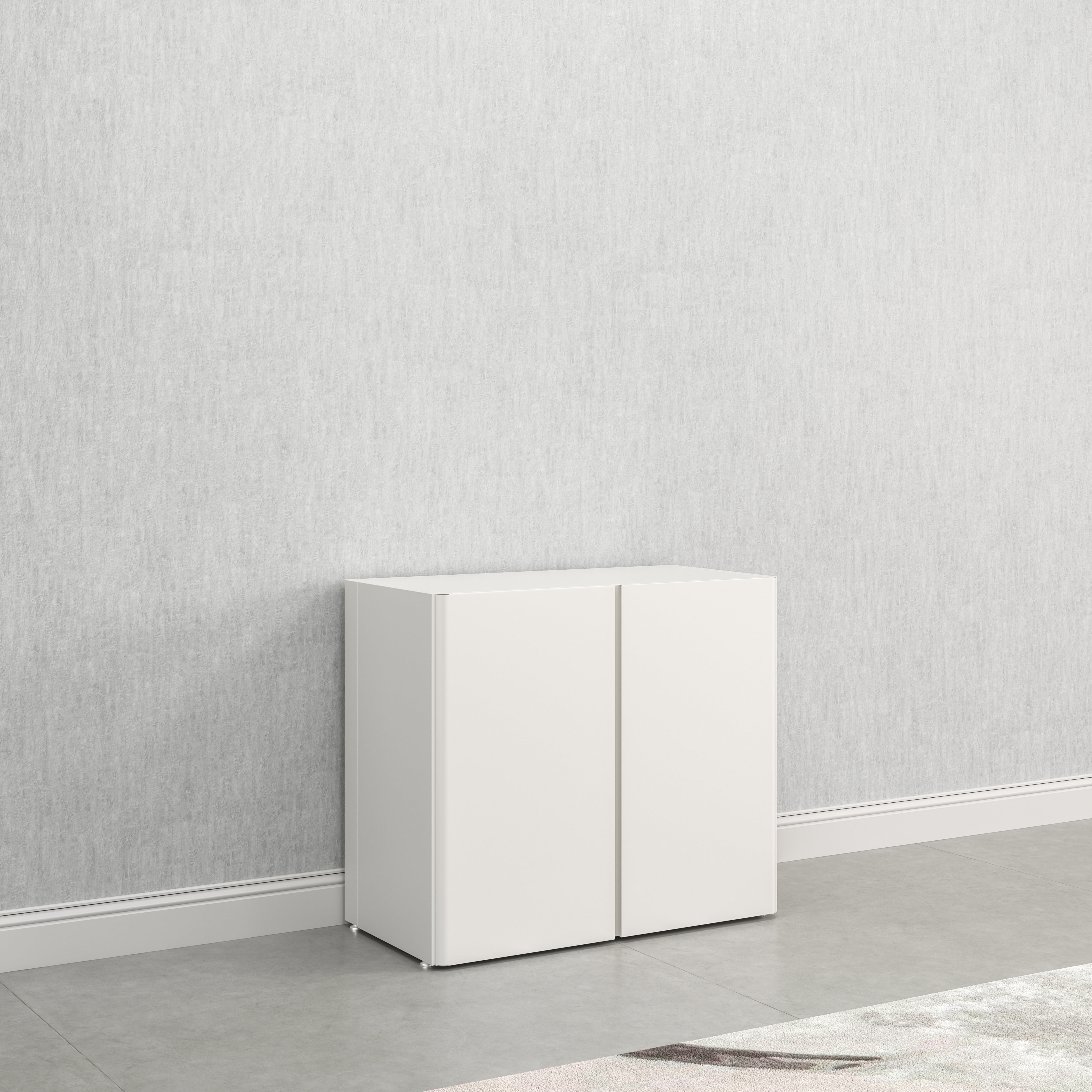 Cloud White 36-Inch Freestanding Metal Storage Cabinet