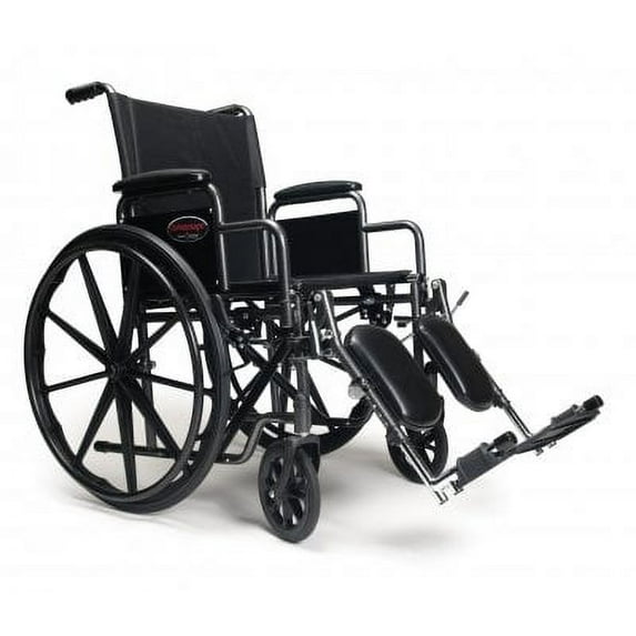 Everest & Jennings 3H011100 Advantage Wheelchair, Vinyl, Fixed Full Arm, Swing Away Footrest, 18" x 16", Black