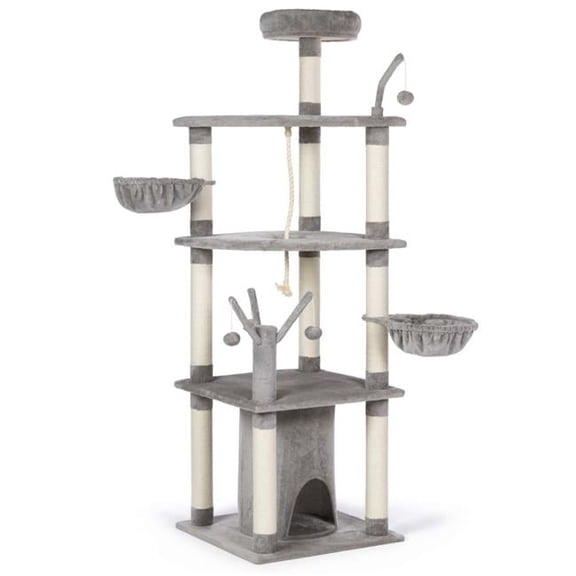 Everest Mountain Scratching Post, Gray & white