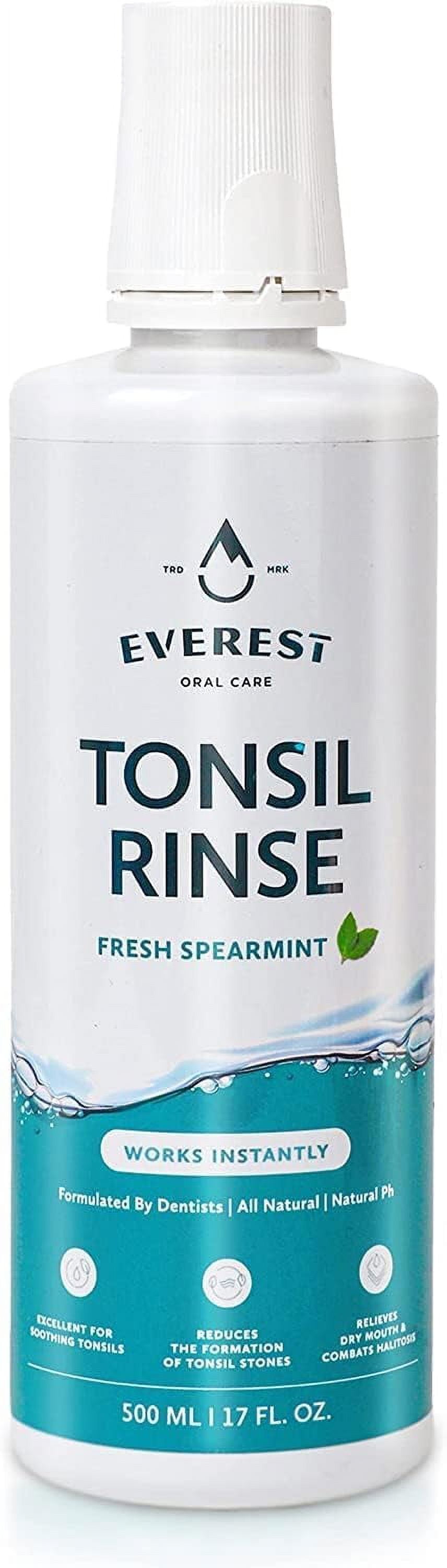 Everest Mouth Wash & Tonsil Stone Remover Natural Mouthwash To Help Soothe Tonsils, Fight Bad