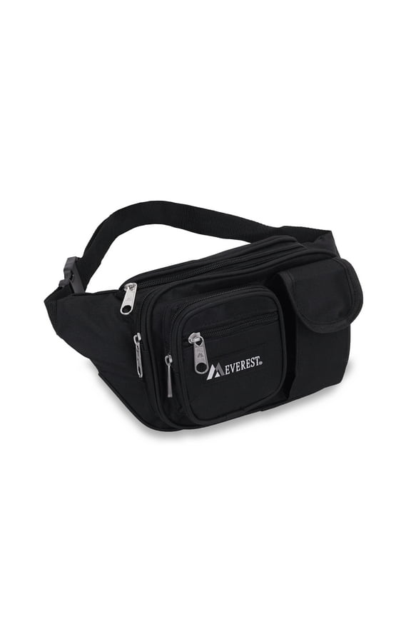 Multiple Pockets Men's Fanny Pack, Black