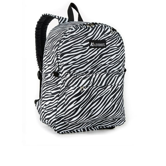 Everest Pattern Printed Backpack, Zebra