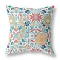 thumbnail image 1 of Everest Peacock Indoor/Outdoor Fabric Pillow with Zip in White Red 20x20, 1 of 5