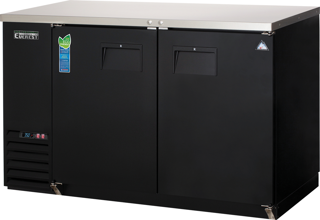 Everest Refrigeration EBB48 Back Bar Cooler Cabinet 2 Solid Doors, 115v, NSF - 14 cu. ft.