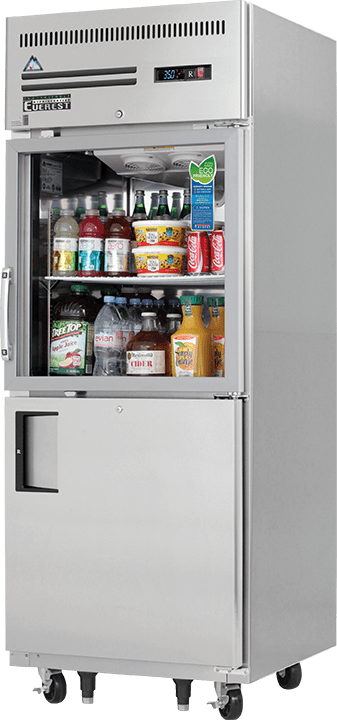 Everest Refrigeration EGSH2 Reach-in Refrigerator 2 Half Doors Solid and Glass, 115v, NSF - 23 cu. ft.