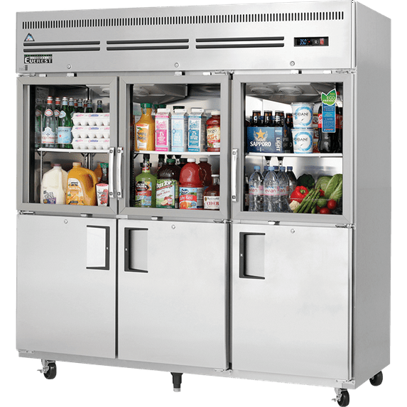 Everest Refrigeration EGSH6 Reach-in Refrigerator 6 Solid and Glass Half Doors, 115v, NSF - 71 cu. ft.