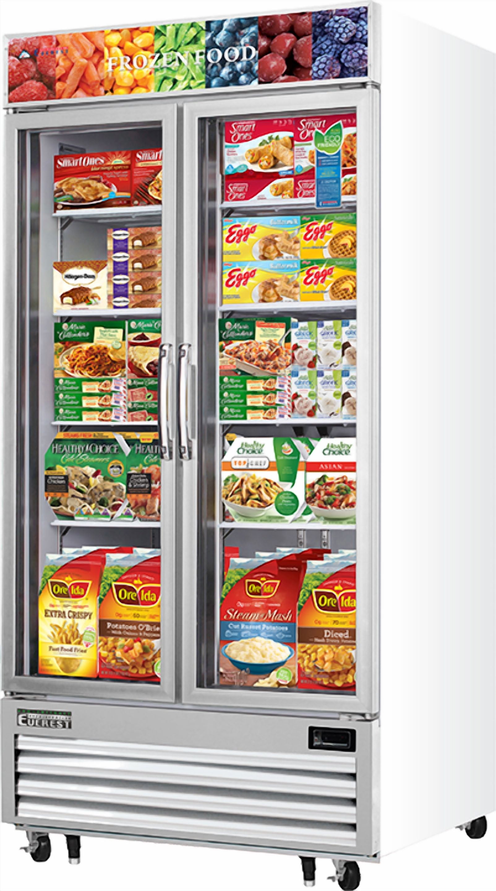 Everest Refrigeration EMGF36 Merchandising Freezer 2 Glass Doors, 115v, NSF - 36 cu. ft.