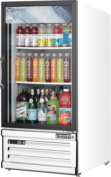 Everest Refrigeration EMGR8 Reach-in Merchandising Refrigerator 1 Glass Door, 115v, NSF - 8 cu. ft.