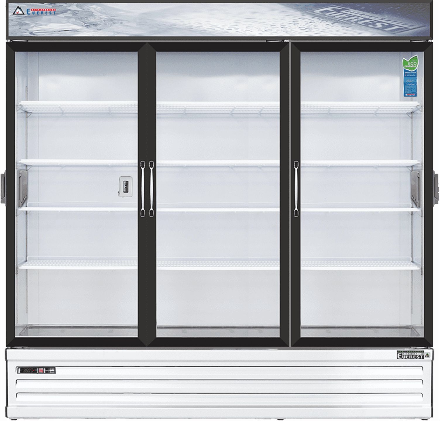Everest Refrigeration EMSGR69C Reach-in Merchandising Refrigerator 3 Glass Doors, 115v, NSF - 71 cu. ft.
