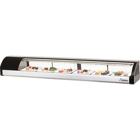 Everest Refrigeration ESC83L Countertop Refrigerated Display Left Mounted Case 4 Doors, 115v, NSF - 3.0 cu. ft.