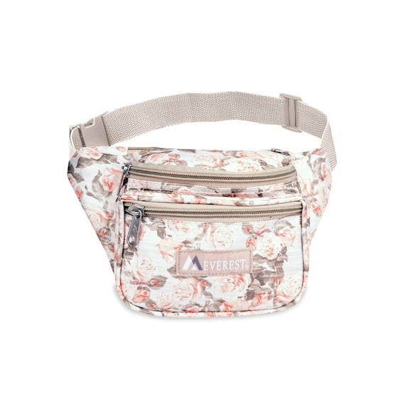 Everest Signature Patterned Unisex Fanny Pack, Black