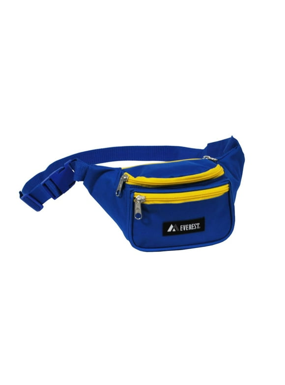 Everest Signature Waist Fanny Pack Travel Pouch - Royal Blue / Yellow