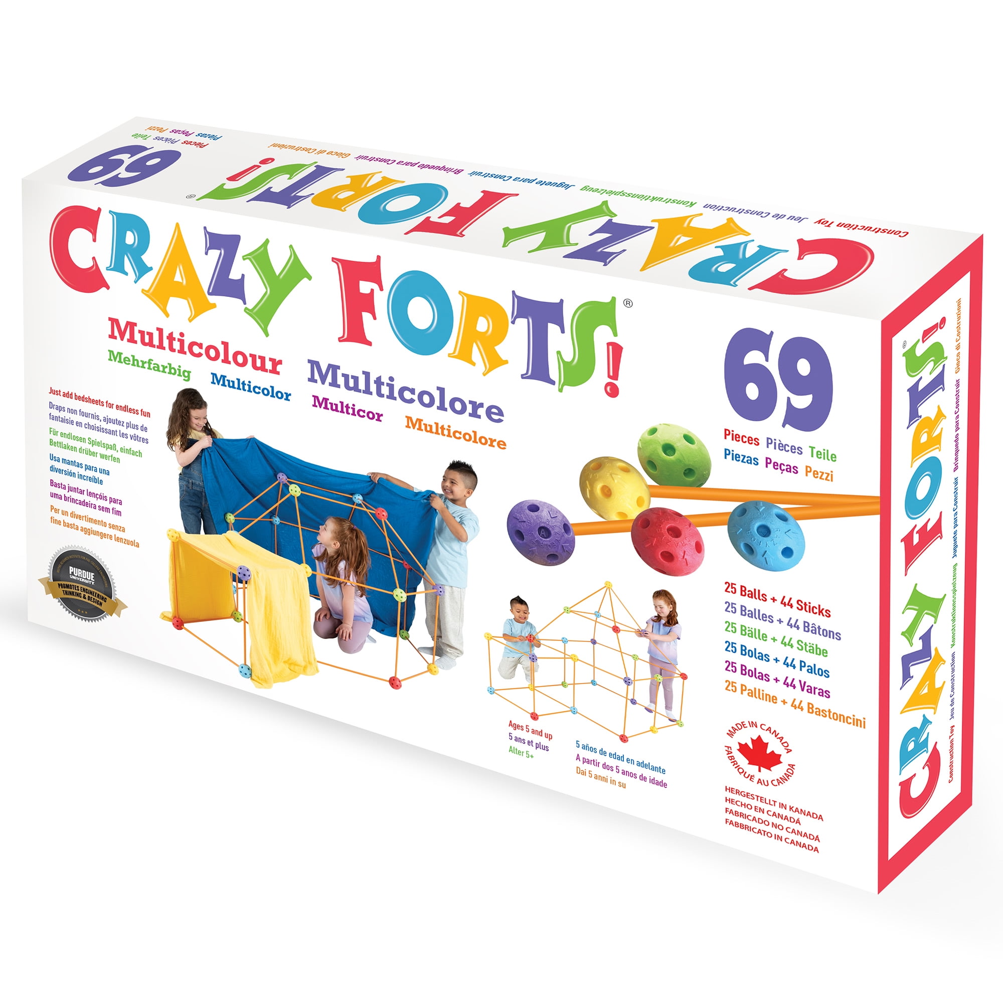 Everest Toys Crazy Forts! Multi Color 69pc Rod & Ball Fort Building